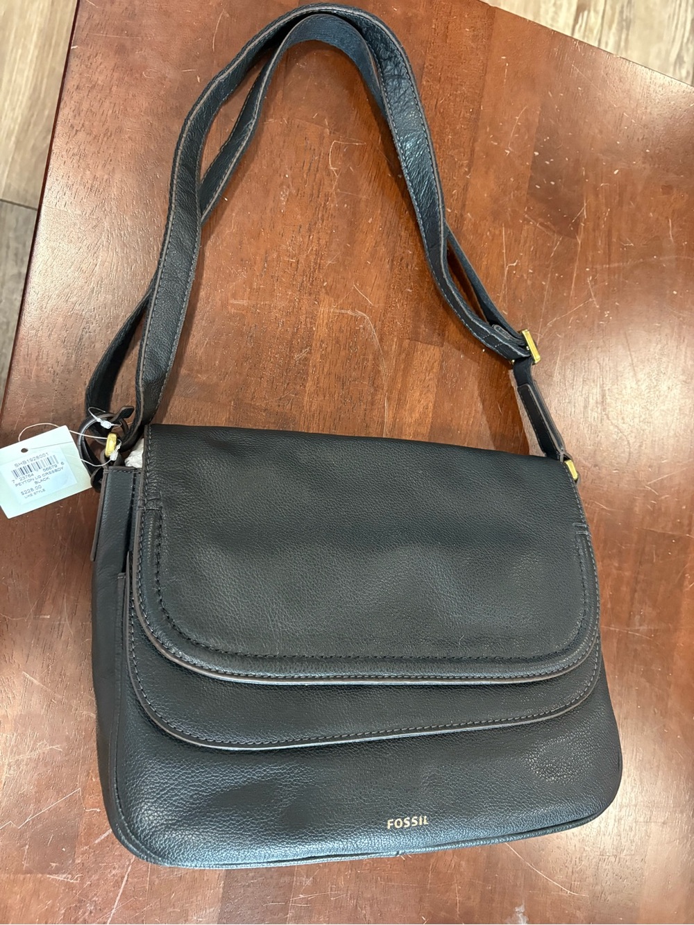 Fossil Black Leather Crossbody Bag